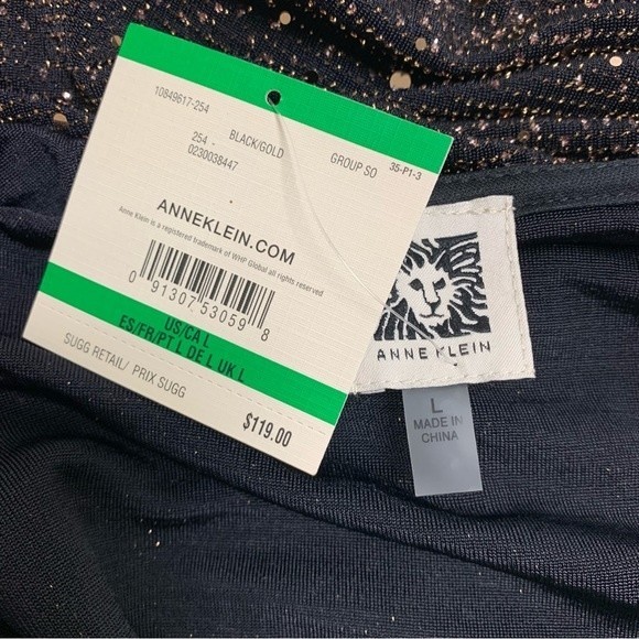 Ann Klein Black Sequin Formal Evening Jacket Cardigan Women Large Oversized Long - Picture 6 of 8